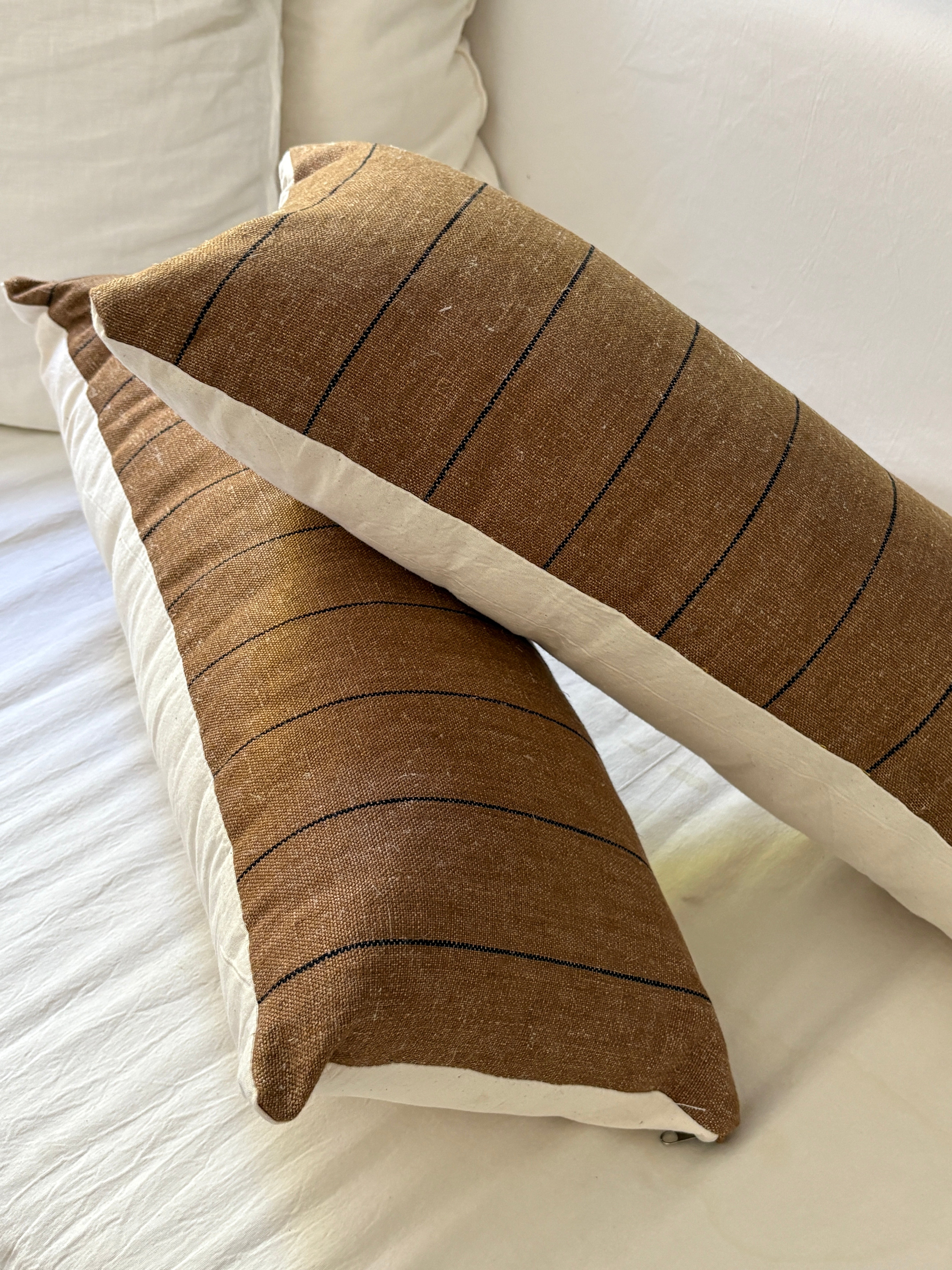 pack de almohadones lino habano y canvas crudo