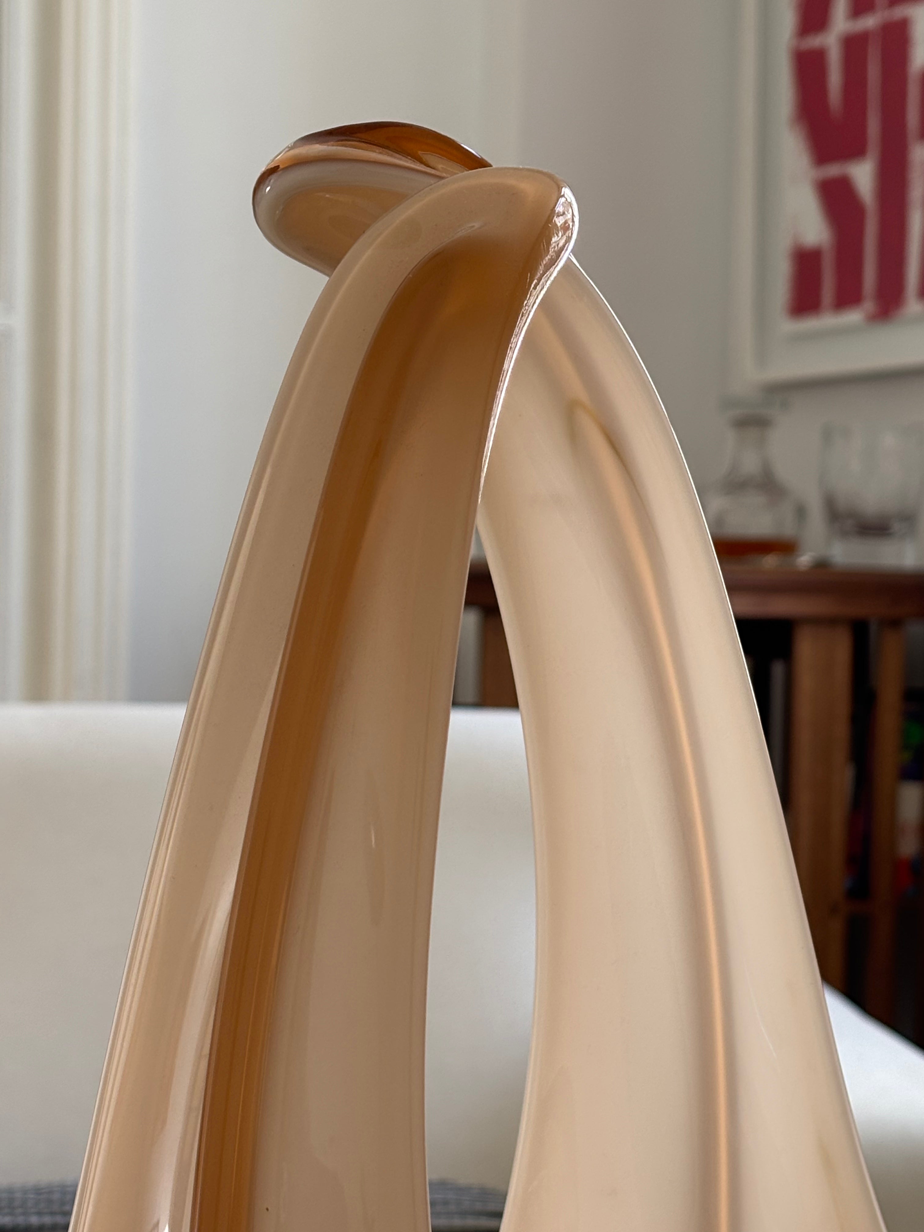 escultura de murano ámbar rosado