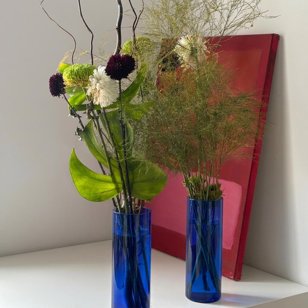 florero de vidrio reciclado